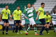 9 August 2019; Graham Burke of Shamrock Rovers reacts to a missed chance during the Extra.ie FAI Cup First Round match between Shamrock Rovers and Finn Harps at Tallaght Stadium in Tallaght, Dublin. Photo by Piaras Ó Mídheach/Sportsfile