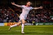 9 August 2019; Ciarán Kilduff of Shelbourne celebrates after scoring his side's first goal during the Extra.ie FAI Cup First Round match between Bohemians and Shelbourne at Dalymount Park in Dublin. Photo by Stephen McCarthy/Sportsfile