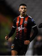 9 August 2019; Danny Mandroiu of Bohemians celebrates after scoring his side's third goal during the Extra.ie FAI Cup First Round match between Bohemians and Shelbourne at Dalymount Park in Dublin. Photo by Stephen McCarthy/Sportsfile