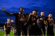 9 August 2019; Bohemians players celebrate after Danny Mandroiu scored their side's late winning goal during the Extra.ie FAI Cup First Round match between Bohemians and Shelbourne at Dalymount Park in Dublin. Photo by Stephen McCarthy/Sportsfile
