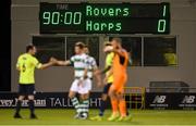 9 August 2019; A general view of the scoreboard showing the full-time score after the Extra.ie FAI Cup First Round match between Shamrock Rovers and Finn Harps at Tallaght Stadium in Tallaght, Dublin. Photo by Piaras Ó Mídheach/Sportsfile