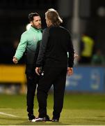 9 August 2019; Shamrock Rovers manager Stephen Bradley, left, and Finn Harps manager Ollie Horgan after the Extra.ie FAI Cup First Round match between Shamrock Rovers and Finn Harps at Tallaght Stadium in Tallaght, Dublin. Photo by Piaras Ó Mídheach/Sportsfile