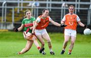 10 August 2019; Maria Reilly of Mayo scores a goal past Sarah Marley of Armagh during the TG4 All-Ireland Ladies Football Senior Championship Quarter-Final match between Mayo and Armagh at Glennon Brothers Pearse Park in Longford. Photo by Matt Browne/Sportsfile