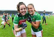 10 August 2019; Mayo players Emma Needham and Sarah Rowe celebrate after the TG4 All-Ireland Ladies Football Senior Championship Quarter-Final match between Mayo and Armagh at Glennon Brothers Pearse Park in Longford. Photo by Matt Browne/Sportsfile