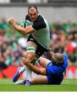 10 August 2019; Rhys Ruddock of Ireland is tackled by Andrea Lovotti of Italy during the Guinness Summer Series 2019 match between Ireland and Italy at the Aviva Stadium in Dublin. Photo by Brendan Moran/Sportsfile