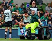 10 August 2019; Jack Carty of Ireland, 22, consoles team-mate Joey Carbery, who leaves the pitch after picking up an injury, during the Guinness Summer Series 2019 match between Ireland and Italy at the Aviva Stadium in Dublin. Photo by Brendan Moran/Sportsfile