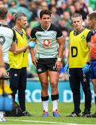 10 August 2019; Joey Carbery of Ireland receives medical attention during the Guinness Summer Series 2019 match between Ireland and Italy at the Aviva Stadium in Dublin. Photo by David Fitzgerald/Sportsfile