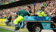 10 August 2019; Joey Carbery of Ireland leaves the pitch with paramedics after receiving an injury during the Guinness Summer Series 2019 match between Ireland and Italy at the Aviva Stadium in Dublin. Photo by David Fitzgerald/Sportsfile