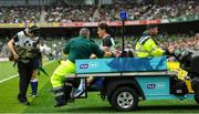 10 August 2019; Joey Carbery of Ireland leaves the pitch with paramedics after receiving an injury during the Guinness Summer Series 2019 match between Ireland and Italy at the Aviva Stadium in Dublin. Photo by David Fitzgerald/Sportsfile