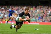 10 August 2019; Kieran Marmion of Ireland scores his side's fourth try during the Guinness Summer Series 2019 match between Ireland and Italy at the Aviva Stadium in Dublin. Photo by Brendan Moran/Sportsfile