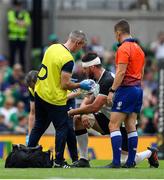 10 August 2019; Jean Kleyn of Ireland is treated for a head injury during the Guinness Summer Series 2019 match between Ireland and Italy at the Aviva Stadium in Dublin. Photo by Brendan Moran/Sportsfile