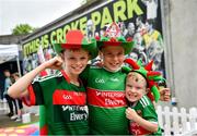 10 August 2019; Mayo supporters, from left, Eoin Donoghue, David Walsh and Michael Donoghue, from Claremorris, ahead of the GAA Football All-Ireland Senior Championship Semi-Final match between Dublin and Mayo at Croke Park in Dublin. Photo by Ramsey Cardy/Sportsfile