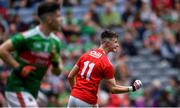 10 August 2019; Conor Corbett of Cork celebrates scoring his side's third goal during the Electric Ireland GAA Football All-Ireland Minor Championship Semi-Final match between Cork and Mayo at Croke Park in Dublin. Photo by Piaras Ó Mídheach/Sportsfile