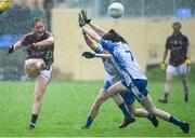 10 August 2019; Sarah Conneally of Galway in action against Emma Murray and Roisin Tobin of Waterford during the TG4 All-Ireland Ladies Football Senior Championship Quarter-Final match between Galway and Waterford at Glennon Brothers Pearse Park in Longford. Photo by Matt Browne/Sportsfile