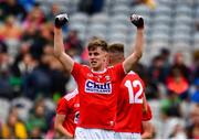 10 August 2019; Daniel Peet of Cork celebrates following the Electric Ireland GAA Football All-Ireland Minor Championship Semi-Final match between Cork and Mayo at Croke Park in Dublin. Photo by Sam Barnes/Sportsfile