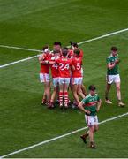 10 August 2019; Cork players celebrate after the Electric Ireland GAA Football All-Ireland Minor Championship Semi-Final match between Cork and Mayo at Croke Park in Dublin. Photo by Daire Brennan/Sportsfile