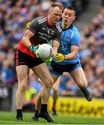 10 August 2019; Rob Hennelly of Mayo in action against Con O'Callaghan of Dublin  during the GAA Football All-Ireland Senior Championship Semi-Final match between Dublin and Mayo at Croke Park in Dublin. Photo by Ray McManus/Sportsfile