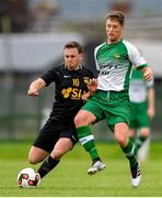 10 August 2019; Paddy McDermott of Glengad United in action against Colin Bargary of St. Michael’s during the Extra.ie FAI Cup First Round match between St. Michael’s and Glengad United at Cooke Park in Tipperary. Photo by Eóin Noonan/Sportsfile