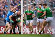 10 August 2019; Rob Hennelly of Mayo in action against Con O'Callaghan of Dublin during the GAA Football All-Ireland Senior Championship Semi-Final match between Dublin and Mayo at Croke Park in Dublin. Photo by Stephen McCarthy/Sportsfile