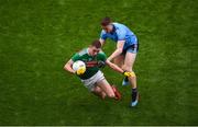 10 August 2019; Fionn McDonagh of Mayo in action against John Small of Dublin during the GAA Football All-Ireland Senior Championship Semi-Final match between Dublin and Mayo at Croke Park in Dublin. Photo by Daire Brennan/Sportsfile