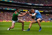 10 August 2019; Paul Mannion of Dublin in action against Brendan Harrison of Mayo during the GAA Football All-Ireland Senior Championship Semi-Final match between Dublin and Mayo at Croke Park in Dublin. Photo by Sam Barnes/Sportsfile