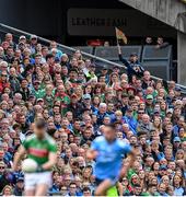 10 August 2019; A Mayo supporter looks on during the GAA Football All-Ireland Senior Championship Semi-Final match between Dublin and Mayo at Croke Park in Dublin. Photo by Piaras Ó Mídheach/Sportsfile