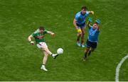 10 August 2019; Patrick Durcan of Mayo in action against Michael Fitzsimons of Dublin during the GAA Football All-Ireland Senior Championship Semi-Final match between Dublin and Mayo at Croke Park in Dublin. Photo by Daire Brennan/Sportsfile