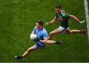 10 August 2019; John Small of Dublin in action against Fionn McDonagh of Mayo during the GAA Football All-Ireland Senior Championship Semi-Final match between Dublin and Mayo at Croke Park in Dublin. Photo by Daire Brennan/Sportsfile