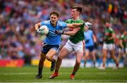 10 August 2019; Michael Fitzsimons of Dublin and Cillian O'Connor of Mayo during the GAA Football All-Ireland Senior Championship Semi-Final match between Dublin and Mayo at Croke Park in Dublin. Photo by Stephen McCarthy/Sportsfile