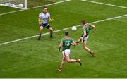 10 August 2019; Lee Keegan of Mayo scores his side's first goal during the GAA Football All-Ireland Senior Championship Semi-Final match between Dublin and Mayo at Croke Park in Dublin. Photo by Daire Brennan/Sportsfile