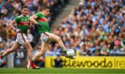 10 August 2019; Lee Keegan of Mayo scores a goal in the 52nd minute during the GAA Football All-Ireland Senior Championship Semi-Final match between Dublin and Mayo at Croke Park in Dublin. Photo by Ray McManus/Sportsfile