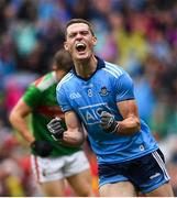 10 August 2019; Brian Fenton of Dublin celebrates after scoring his side's third goal during the GAA Football All-Ireland Senior Championship Semi-Final match between Dublin and Mayo at Croke Park in Dublin. Photo by Ramsey Cardy/Sportsfile