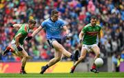 10 August 2019; Brian Fenton of Dublin shoots to score his side's third goal during the GAA Football All-Ireland Senior Championship Semi-Final match between Dublin and Mayo at Croke Park in Dublin. Photo by Ramsey Cardy/Sportsfile