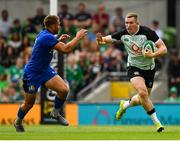 10 August 2019; Chris Farrell of Ireland in action against Tommaso Venvenuti of Italy during the Guinness Summer Series 2019 match between Ireland and Italy at the Aviva Stadium in Dublin. Photo by Seb Daly/Sportsfile
