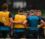 10 August 2019; Ireland head coach Joe Schmidt talks to his players prior to the Guinness Summer Series 2019 match between Ireland and Italy at the Aviva Stadium in Dublin. Photo by Seb Daly/Sportsfile