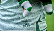10 August 2019; The jersey of Mike Haley of Ireland and the socks of his son Frank are seen after the Guinness Summer Series 2019 match between Ireland and Italy at the Aviva Stadium in Dublin. Photo by Brendan Moran/Sportsfile