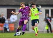 10 August 2019; Seán Hoare of Dundalk in action against Stephen O'Leary of Cobh Ramblers during the Extra.ie FAI Cup First Round match between Cobh Ramblers and Dundalk at St. Colman’s Park in Cobh, Co. Cork. Photo by Eóin Noonan/Sportsfile