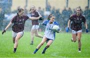 10 August 2019; Katie Murray of Waterford in action against Sarah Conneally of Galway during the TG4 All-Ireland Ladies Football Senior Championship Quarter-Final match between Galway and Waterford at Glennon Brothers Pearse Park in Longford. Photo by Matt Browne/Sportsfile