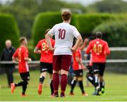 11 August 2019; John Brophy of Killester Donnycarney reacts after his side concede a goal during the Extra.ie FAI Cup First Round match between Lucan United and Killester Donnycarney at Celbridge Football Park in Kildare. Photo by Seb Daly/Sportsfile