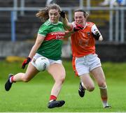 10 August 2019; Maria Reilly of Mayo scores a goal past Sarah Marley of Armagh during the TG4 All-Ireland Ladies Football Senior Championship Quarter-Final match between Mayo and Armagh at Glennon Brothers Pearse Park in Longford. Photo by Matt Browne/Sportsfile