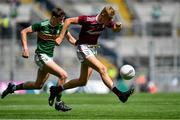 11 August 2019; Cian Hernon of Galway in action against Sean O'Brien of Kerry during the Electric Ireland GAA Football All-Ireland Minor Championship Semi-Final match between Kerry and Galway at Croke Park in Dublin. Photo by Brendan Moran/Sportsfile