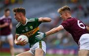 11 August 2019; Colin Crowley of Kerry in action against Ethan Fiorentini of Galway during the Electric Ireland GAA Football All-Ireland Minor Championship Semi-Final match between Kerry and Galway at Croke Park in Dublin. Photo by Ray McManus/Sportsfile