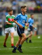 10 August 2019; Mason Melia, Newtownmountkennedy PS, Newtownmountkennedy, Wicklow, representing Dublin,  during the INTO Cumann na mBunscol GAA Respect Exhibition Go Games during the GAA Football All-Ireland Senior Championship Semi-Final match between Dublin and Mayo at Croke Park in Dublin. Photo by Ramsey Cardy/Sportsfile