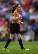 10 August 2019; Amy Dalton, St Mary’s Parish PS, Drogheda, Louth, during the INTO Cumann na mBunscol GAA Respect Exhibition Go Games during the GAA Football All-Ireland Senior Championship Semi-Final match between Dublin and Mayo at Croke Park in Dublin. Photo by Stephen McCarthy/Sportsfile