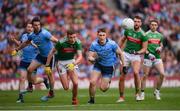 10 August 2019; John Small of Dublin and Fionn McDonagh of Mayo during the GAA Football All-Ireland Senior Championship Semi-Final match between Dublin and Mayo at Croke Park in Dublin. Photo by Stephen McCarthy/Sportsfile