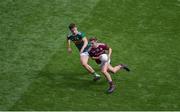 11 August 2019; Daniel Cox of Galway in action against Kieran O'Sullivan of Kerry during the Electric Ireland GAA Football All-Ireland Minor Championship Semi-Final match between Kerry and Galway at Croke Park in Dublin. Photo by Daire Brennan/Sportsfile