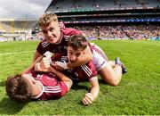11 August 2019; Galway players celebrate following the Electric Ireland GAA Football All-Ireland Minor Championship Semi-Final match between Kerry and Galway at Croke Park in Dublin. Photo by Eóin Noonan/Sportsfile