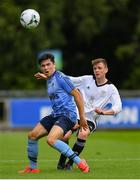 11 August 2019; Ryan Lonergan of Letterkenny Rovers in action against Liam Kerrigan of UCD during the Extra.ie FAI Cup First Round match between UCD and Letterkenny Rovers at UCD Bowl in Belfield, Dublin. Photo by Seb Daly/Sportsfile