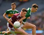 11 August 2019; Evan Nolan of Galway in action against Sean O'Brien of Kerry during the Electric Ireland GAA Football All-Ireland Minor Championship Semi-Final match between Kerry and Galway at Croke Park in Dublin. Photo by Ray McManus/Sportsfile