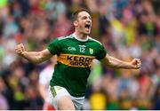 11 August 2019; Stephen O'Brien of Kerry celebrates after scoring his side's first goal of the game during the GAA Football All-Ireland Senior Championship Semi-Final match between Kerry and Tyrone at Croke Park in Dublin. Photo by Eóin Noonan/Sportsfile